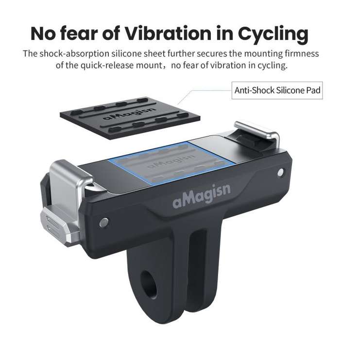 For DJI Osmo 360/Action 5 Pro/4/3 aMagisn Magnetic Quick-Release Adapter Plastic Snap-On Base(Black)