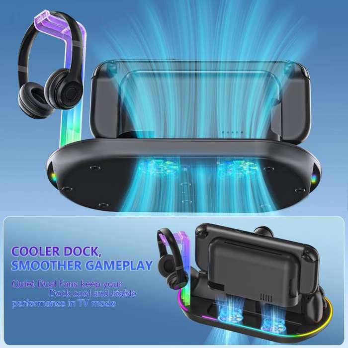 For Nintendo Switch 2 JYS NS2322 With RGB Light Charging Base Cooling Charging Storage Integrated...