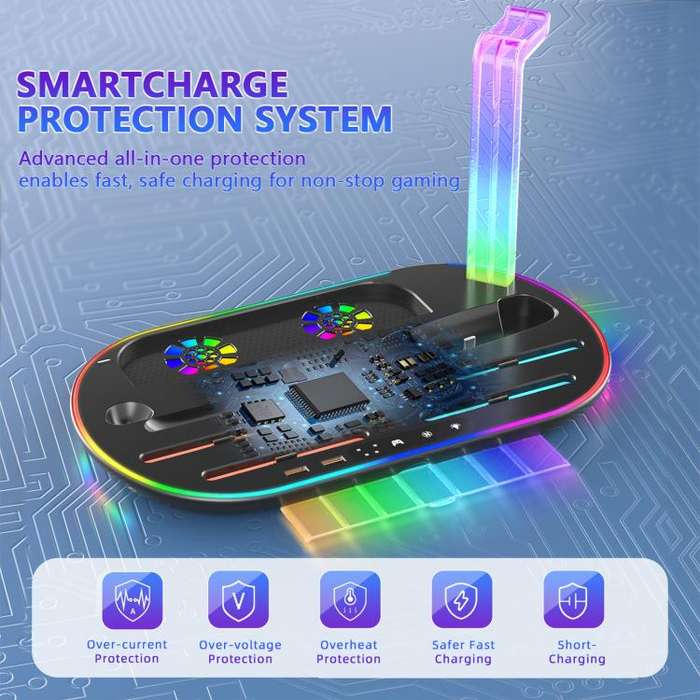 For Nintendo Switch 2 JYS NS2322 With RGB Light Charging Base Cooling Charging Storage Integrated...