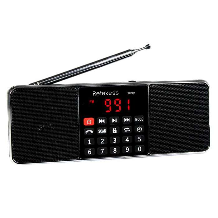 Retekess TR602 2 Band Bluetooth Radio MP3 Player(Black English Version)