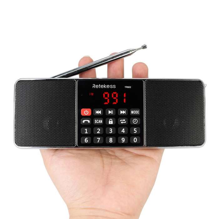 Retekess TR602 2 Band Bluetooth Radio MP3 Player(Black English Version)