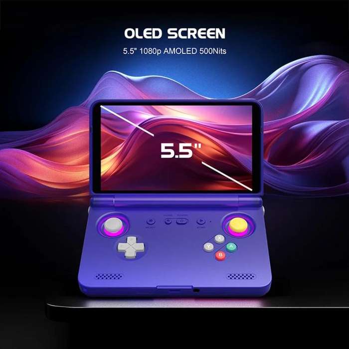 Retroid Pocket Flip 2 SD865 Processor Game Console Android13 5.5 Inch AMOLED Screen Wifi Bluetoot...