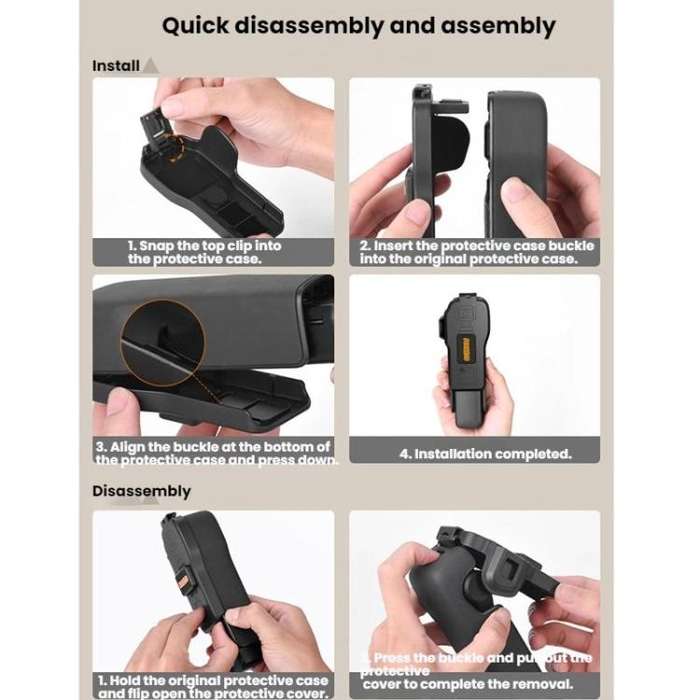 For DJI OSMO POCKET 3 BRDRC Body Screen Lens Protective Cover(Black)