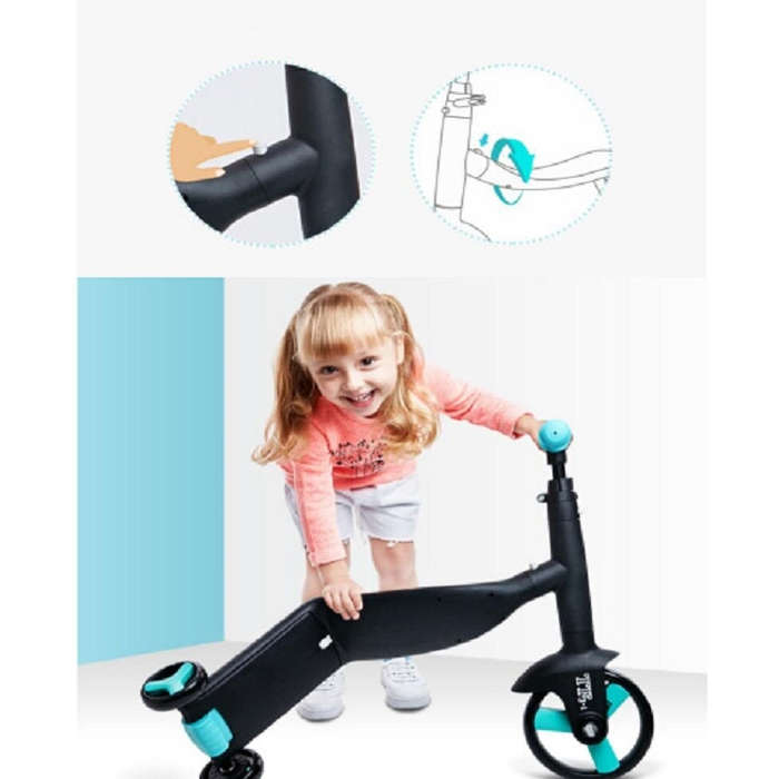nadle FoldableThree-wheeled Three-mode Balance Bicycle Child Scooter(Yellow)