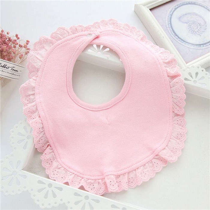 Newborn Lace Bow Baby Bibs Infant Saliva Towels(Pink)