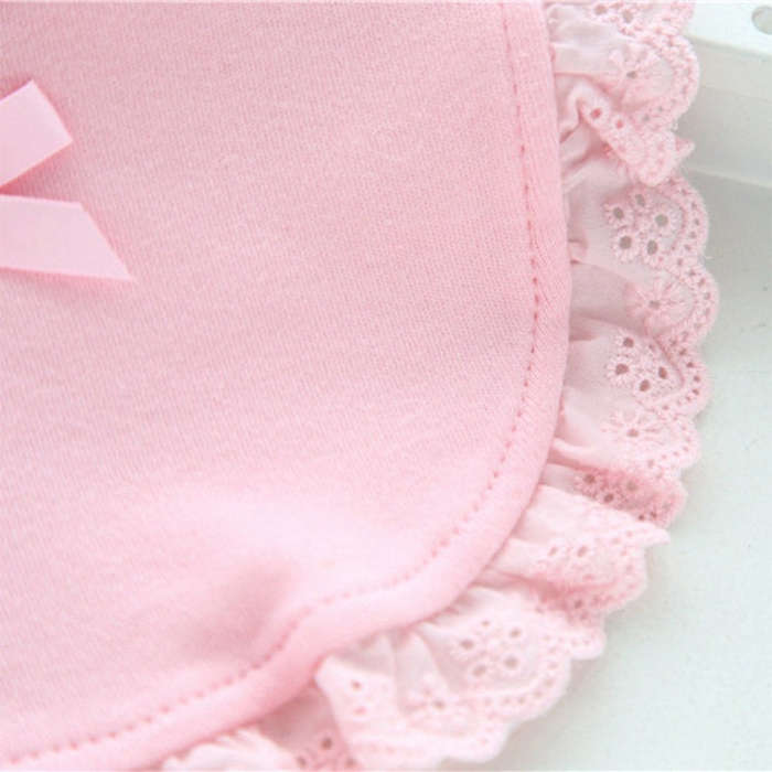 Newborn Lace Bow Baby Bibs Infant Saliva Towels(Pink)