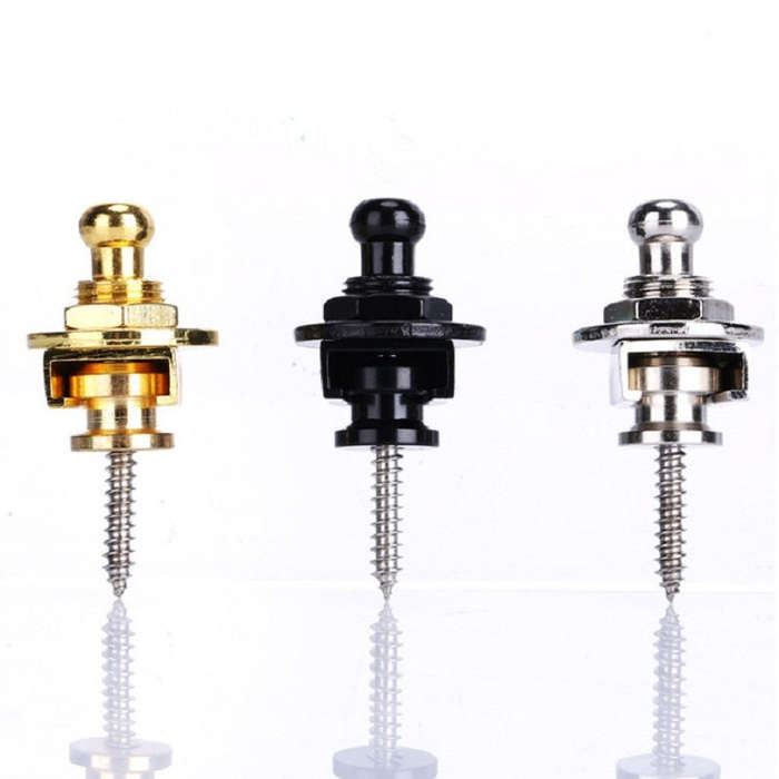 Metal Universal Guitar Strap Buckle Strap Nail Anti-off Guitar Tail Nail(Gold)