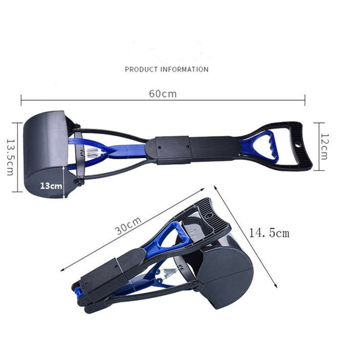 Long Handle Pet Toilet Picker Dog Foldable Toilet(Blue)