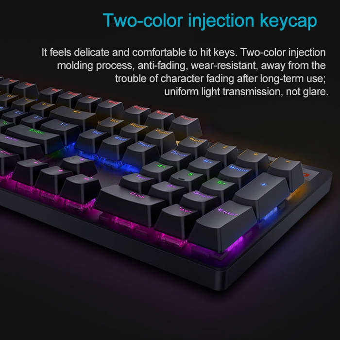 Rapoo V500 PRO Mixed Light 104 Keys Desktop Laptop Computer Game Esports Office Home Typing Wired...