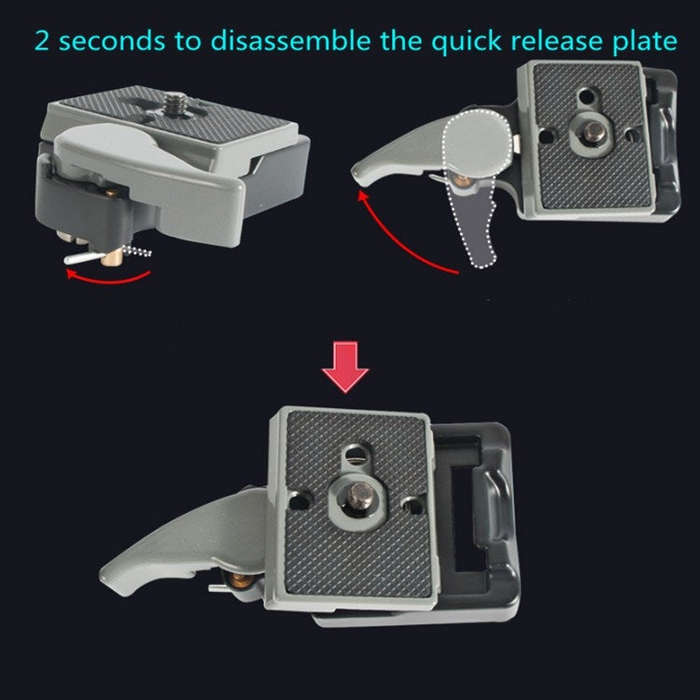 BEXIN Tripod Head Quick Release Plate Holder For Manfrotto 200PL-14(Black)
