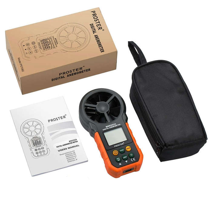PEAKMETER High-precision Digital Display Wind Speed Air Volume Measuring Instrument MS6252A Wind ...