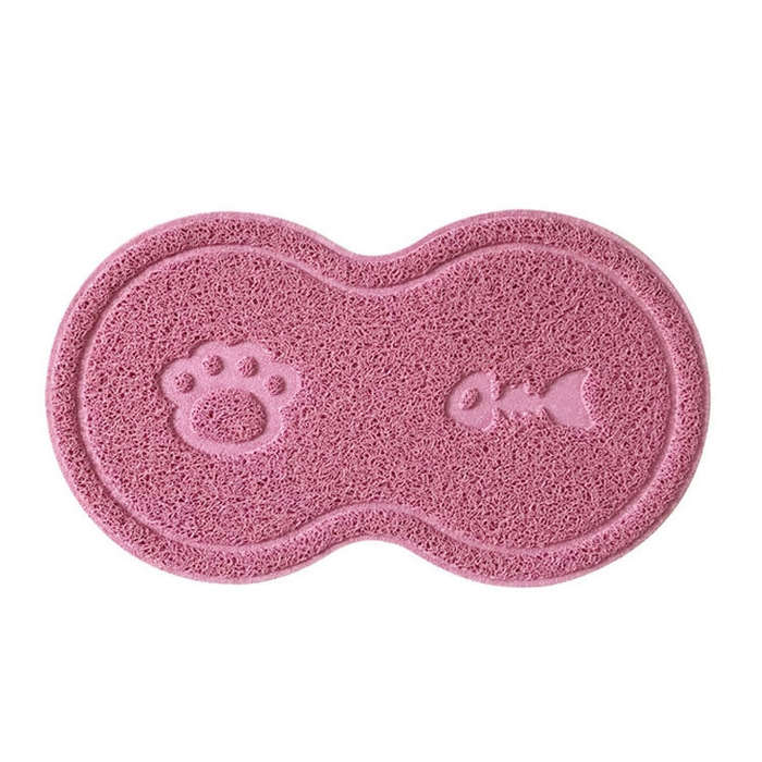 Lovely PVC Cat Litter Mat Eight-shaped  Anti-skid Placemat Pet Supplies(Pink)