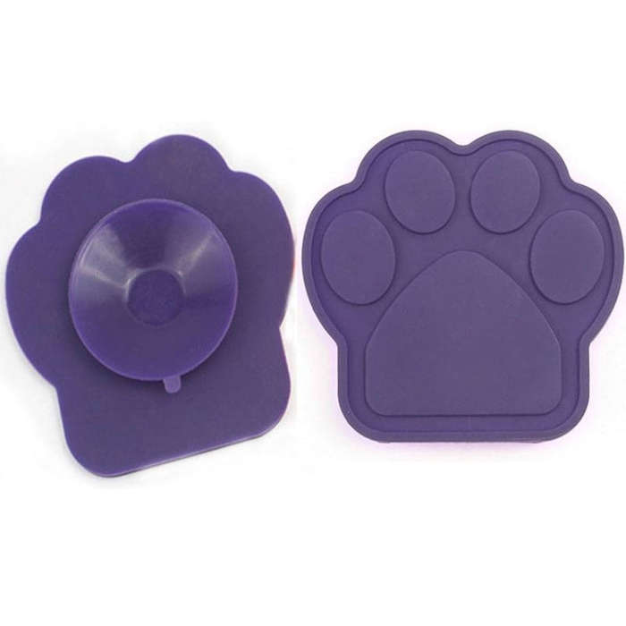 Pet Silicone Fixed Suction Cup Bowl Slow Eating Divert Attention Bath Products(Purple)