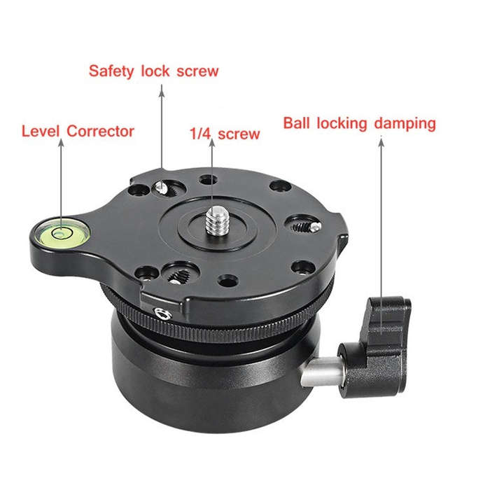 BEXIN DY-60N 1/4 inch Thread Dome Professional Tripod Leveling 360 Degree Panorama Head Base with...