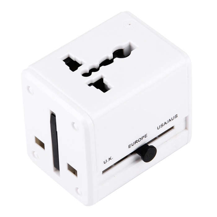 World-Wide Universal Travel Concealable Plugs Adapter with & Built-in Dual USB Ports Charger for ...