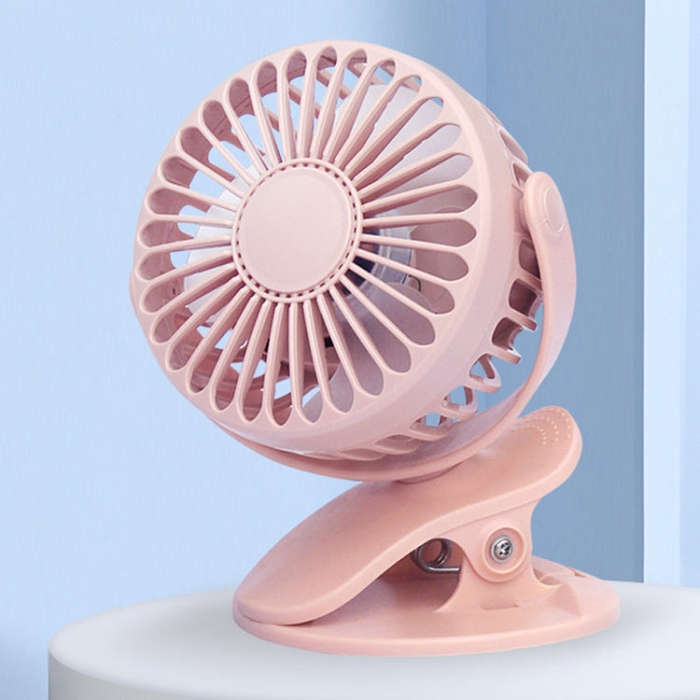Desktop Portable USB Mini Clip Fan (Pink)