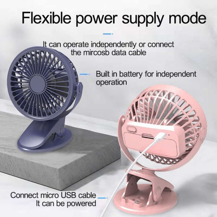 Desktop Portable USB Mini Clip Fan (White)