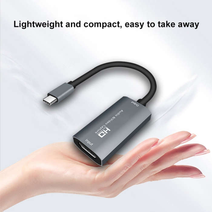 Z29A HDMI Female to USB-C / Type-C Male Video Audio Capture Box(Grey)