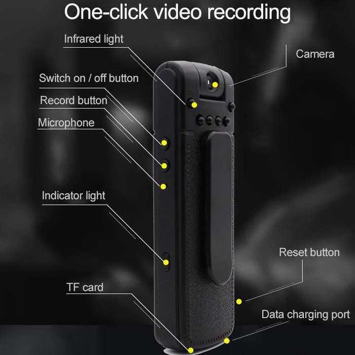 B18 Back Clip Design 1080P HD Camera Recording Pen, Support Motion Detection / Infrared Night Vis...