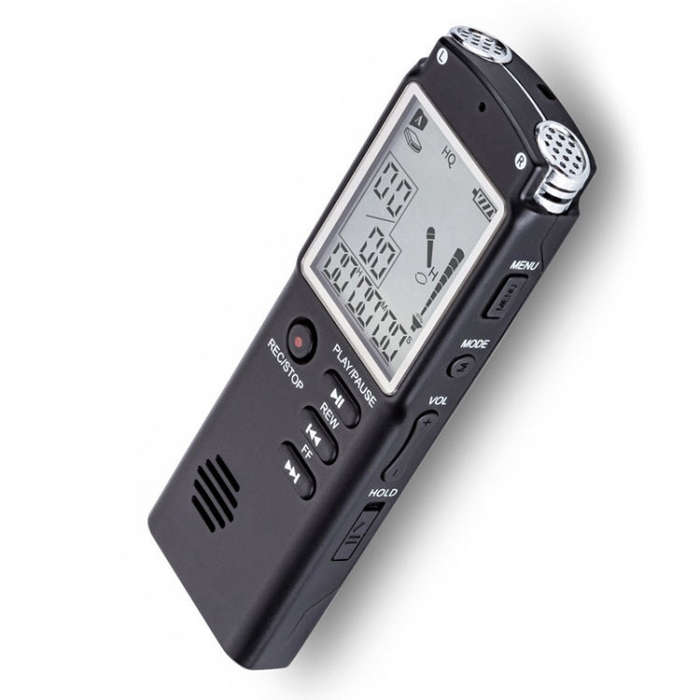 T60 Monochrome Screen HD Noise Reduction Digital Voice Recorder, 16G, Support MP3 / WAV Format (B...