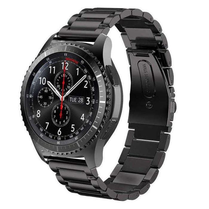 Stainless Steel Wrist Watch Band for Samsung Gear S3 22mm(Black)