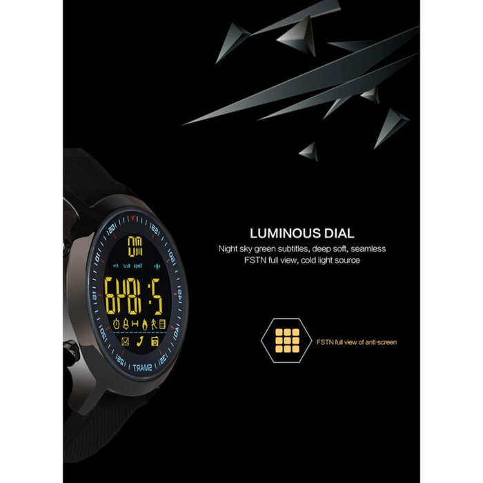 EX18 Smart Sports Watch FSTN Full View Screen Luminous Dial High Tensile TPU Strap, Support Steps...