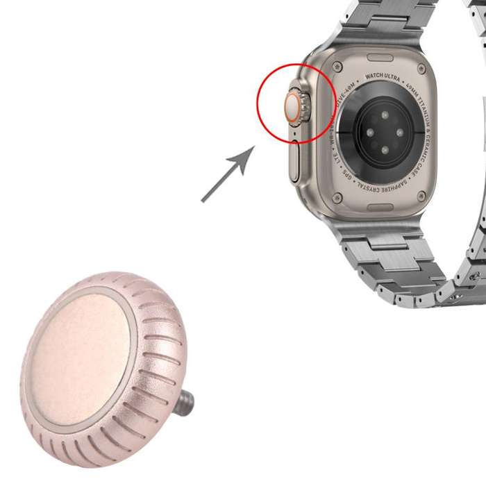 For Apple Watch Series 10 42mm / 46mm Watch Crown Nut Replacement (Gold)