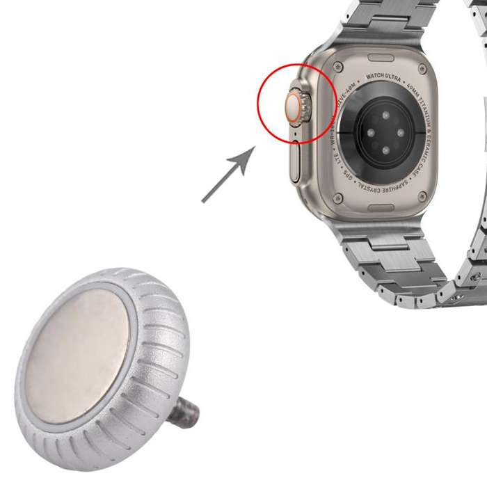 For Apple Watch Series 10 42mm / 46mm Watch Crown Nut Replacement (Silver)