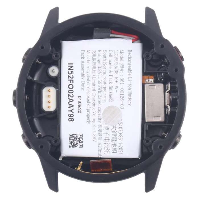 For Garmin Fenix 6x Original Disassembled Back Cover(Black)