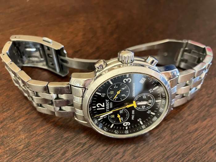 Authentic TISSOT PRC200 Stainless Steel Chronograph Mens Watch