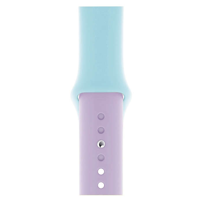 Double Colors Silicone Watch Band for Apple Watch Series 3 & 2 & 1 42mm (Purple+Turquoise)