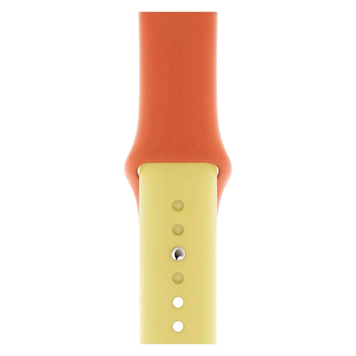 Double Colors Silicone Watch Band for Apple Watch Series 3 & 2 & 1 42mm (Orange+Yellow)
