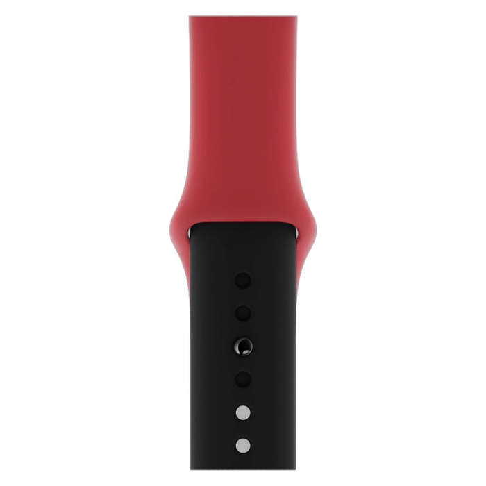 Double Colors Silicone Watch Band for Apple Watch Series 3 & 2 & 1 42mm(Red + Black)