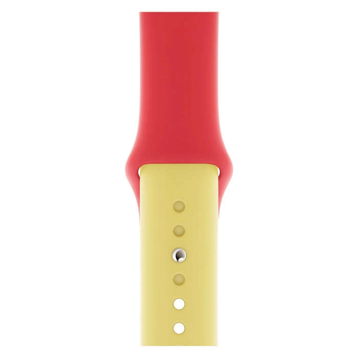 Double Colors Silicone Watch Band for Apple Watch Series 3 & 2 & 1 42mm(Red + Yellow)