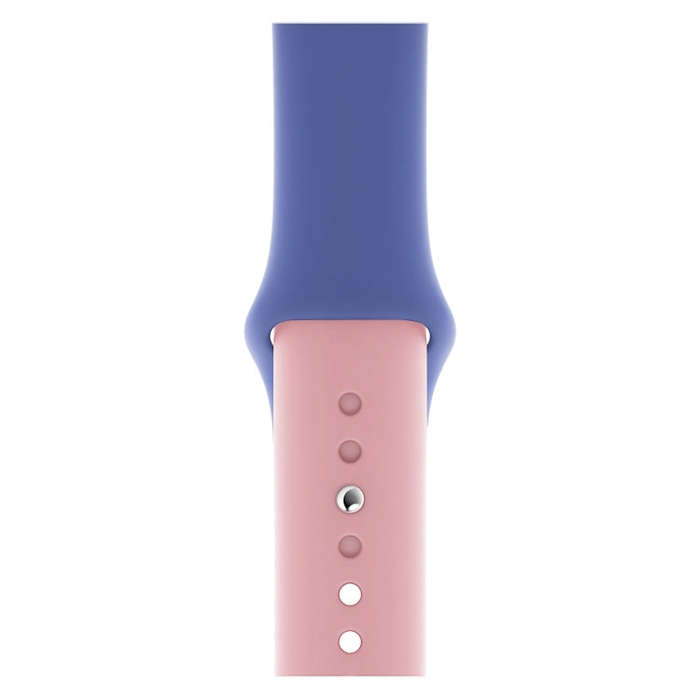 Double Colors Silicone Watch Band for Apple Watch Series 3 & 2 & 1 42mm (Light Blue+Light Pink)