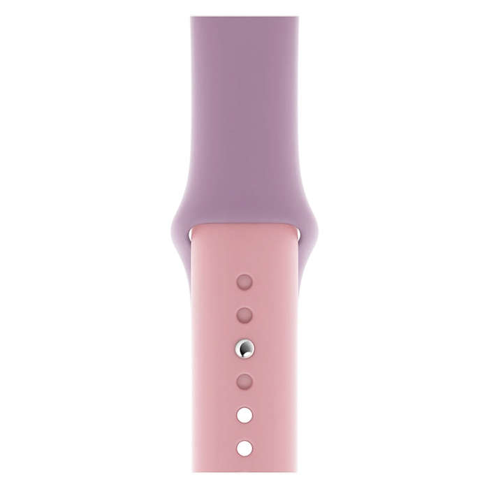 Double Colors Silicone Watch Band for Apple Watch Series 3 & 2 & 1 42mm (Purple+Light Pink)