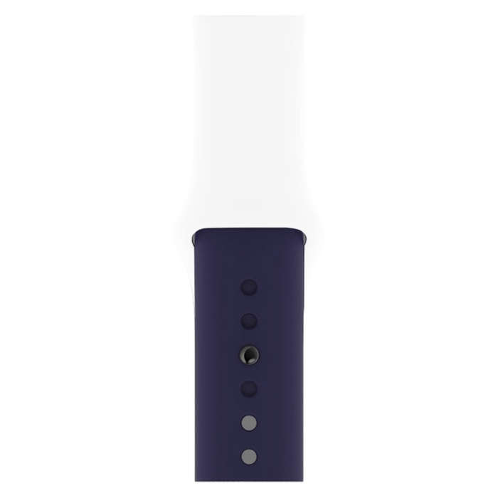 Double Colors Silicone Watch Band for Apple Watch Series 3 & 2 & 1 38mm (White+Dark Blue)