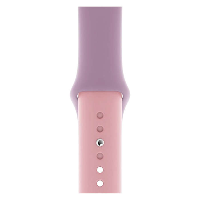 Double Color Silicone Watch Band for Apple Watch Series 3 & 2 & 1 38mm (Purple+Light Pink)