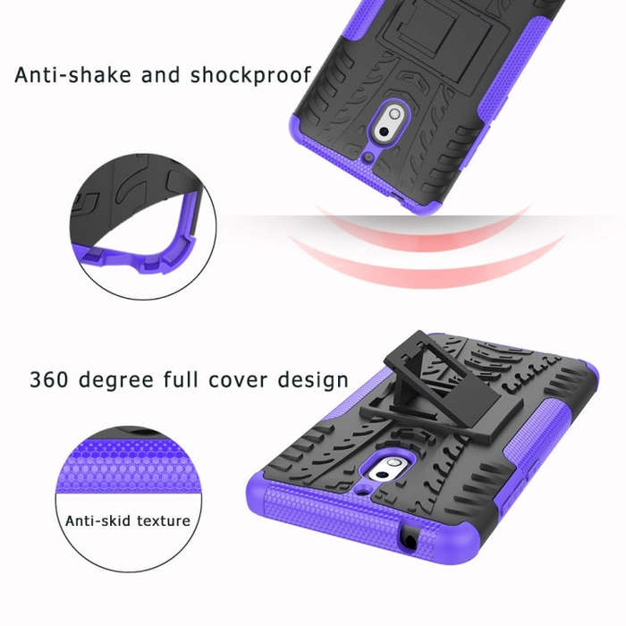 Tire Texture TPU+PC Shockproof Phone Case for Nokia 2.1, with Holder (Blue)