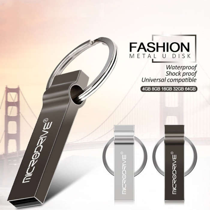 MicroDrive 128GB USB 2.0 Metal Keychain U Disk (Black)