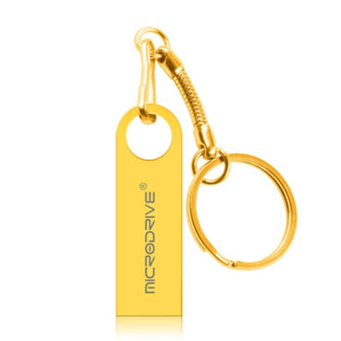 MicroDrive 64GB USB 2.0 Metal Waterproof High Speed U Disk(Gold)