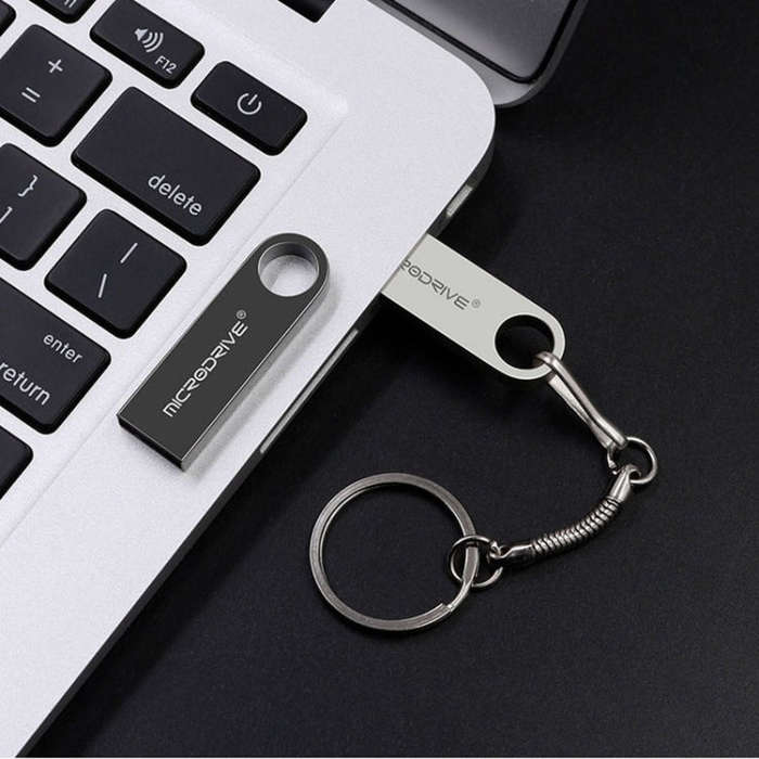 MicroDrive 128GB USB 2.0 Metal Waterproof High Speed U Disk(Pink)
