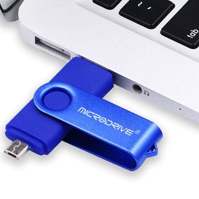 MicroDrive 32GB USB 2.0 Mobile Computer Dual-use Rotating OTG Metal U Disk (Red)
