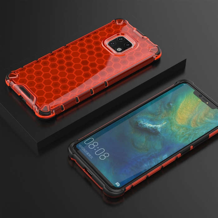 Shockproof Honeycomb PC + TPU Case for Huawei Mate 20 Pro (Red)