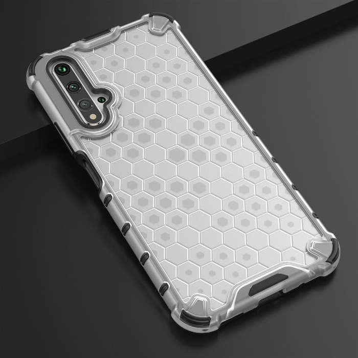 Shockproof Honeycomb PC + TPU Case for Huaiwei Honor 20 (Transparent)