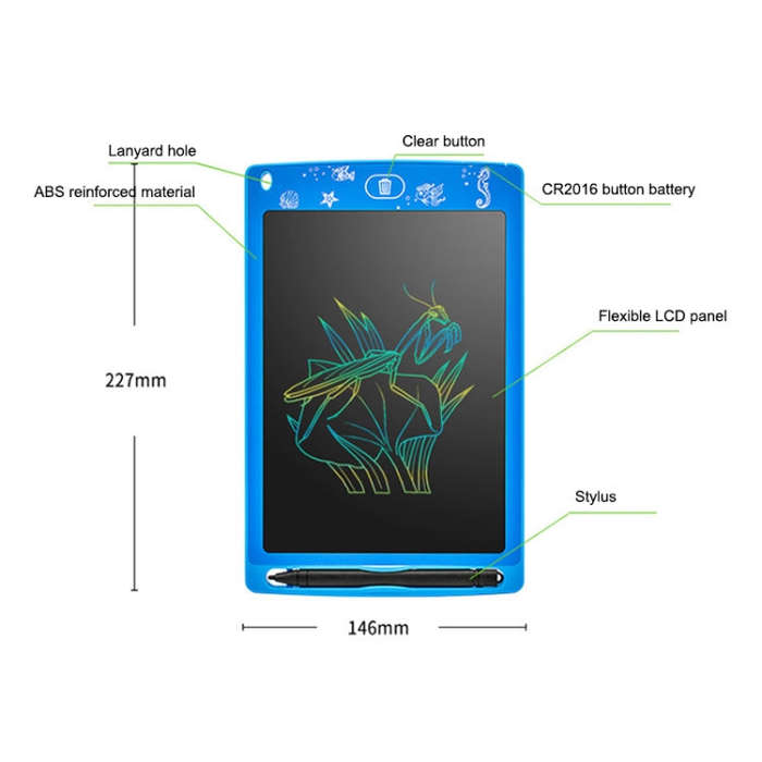 8.5 inch Color LCD Tablet Children LCD Electronic Drawing Board (Green)