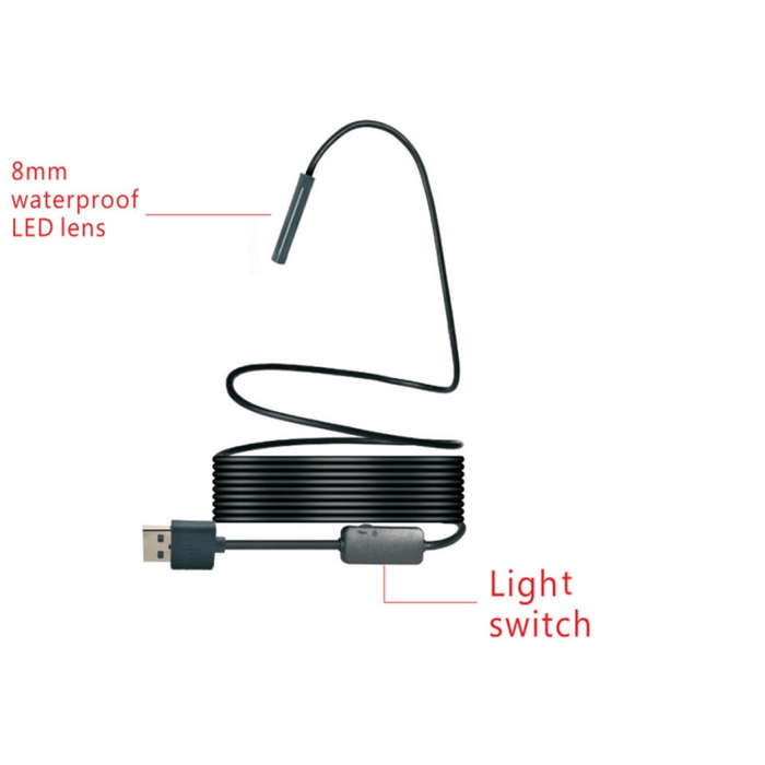 YPC110 8mm 2.0MP HD Camera WiFi Endoscope Snake Tube Inspection Camera with 8 LED, Waterproof IP6...