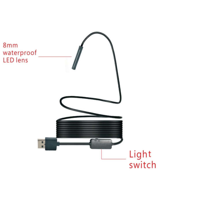 YPC110 8mm 2.0MP HD Camera WiFi Endoscope Snake Tube Inspection Camera with 8 LED, Waterproof IP6...