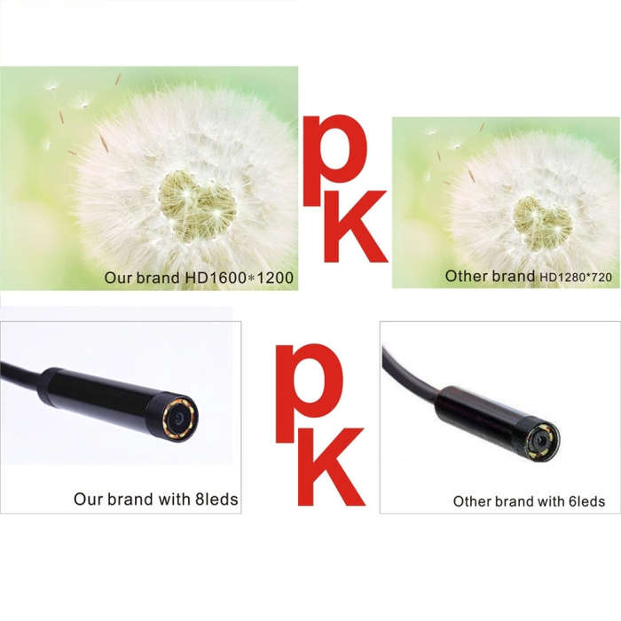 YPC110 8mm 2.0MP HD Camera WiFi Endoscope Snake Tube Inspection Camera with 8 LED, Waterproof IP6...