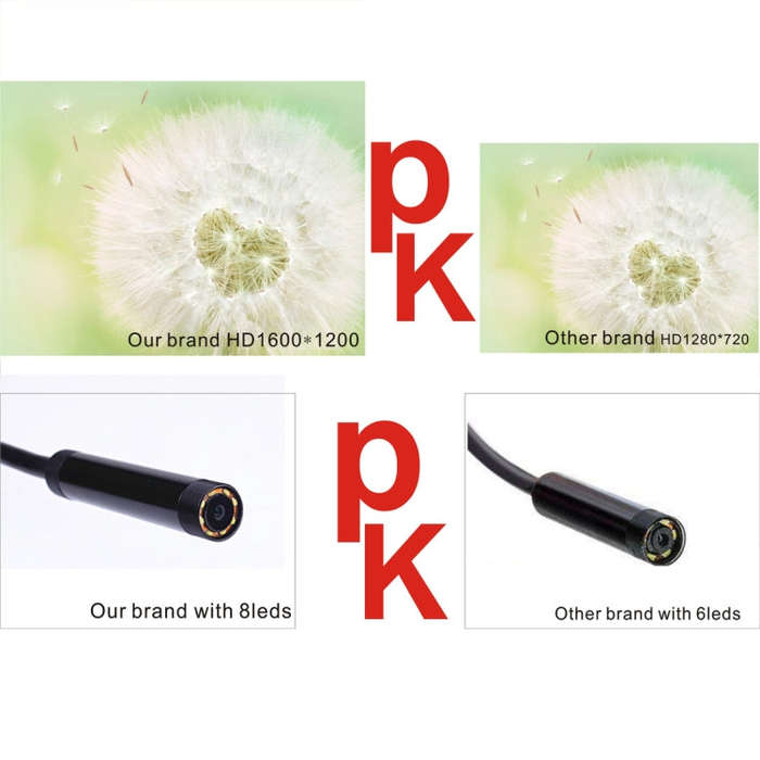 YPC110 8mm 2.0MP HD Camera WiFi Endoscope Snake Tube Inspection Camera with 8 LED, Waterproof IP6...